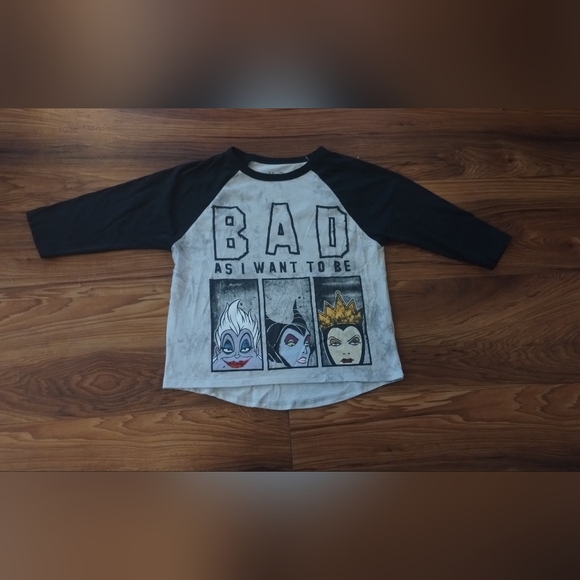 Disney Villains “Bad As I Want To Be” 3/4 Sleeve Women’s Shirt Small goth core - Picture 4 of 11